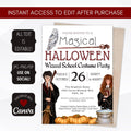 cute kids halloween wizard world printable invitation template